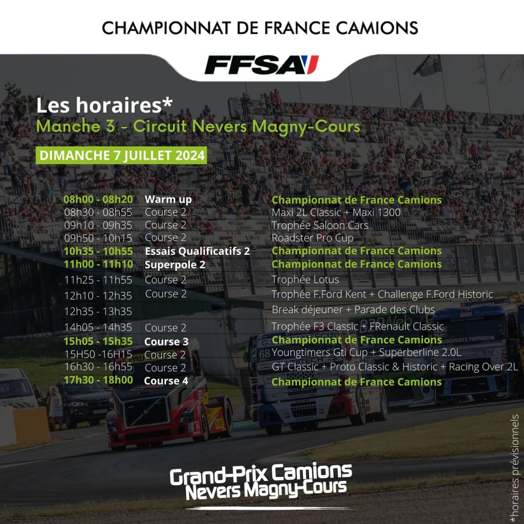 Programme Grand prix camions 2024